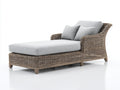 Bain de soleil - chaise longue en rotin naturel avec structure bois style extérieur moderne 180x70x75 cm design détente jardin