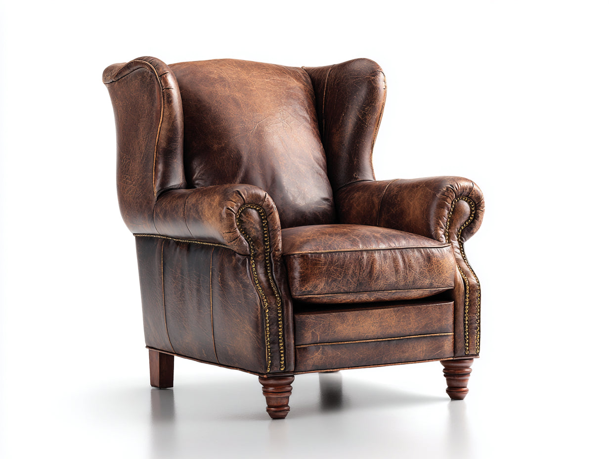 Fauteuil en cuir vintage 88x85x108 cm - fauteuil club cuir vieilli marron foncé - design classique pour salon bureau et espace lecture