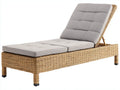 Bain de soleil en rotin tressé 200x70x80 cm - Rotin naturel - Chaise longue extérieure inclinable design moderne